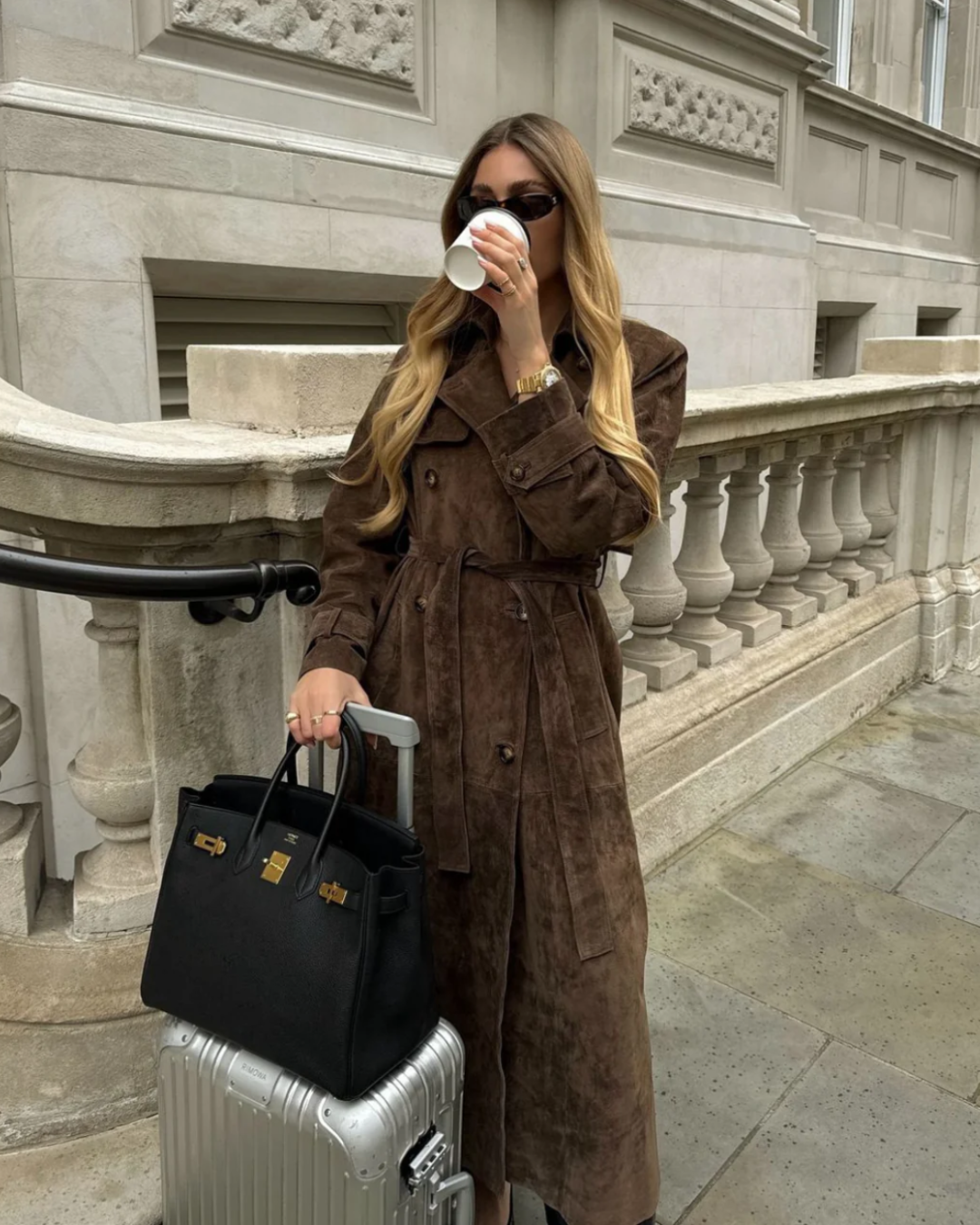 Lanbur Suede Trenchcoat