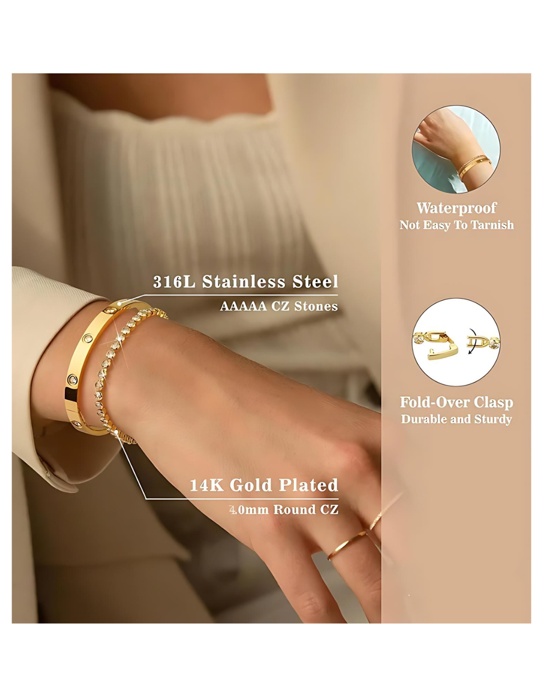 LAYA Armband-Set 14 Karat – in Gold und Silber