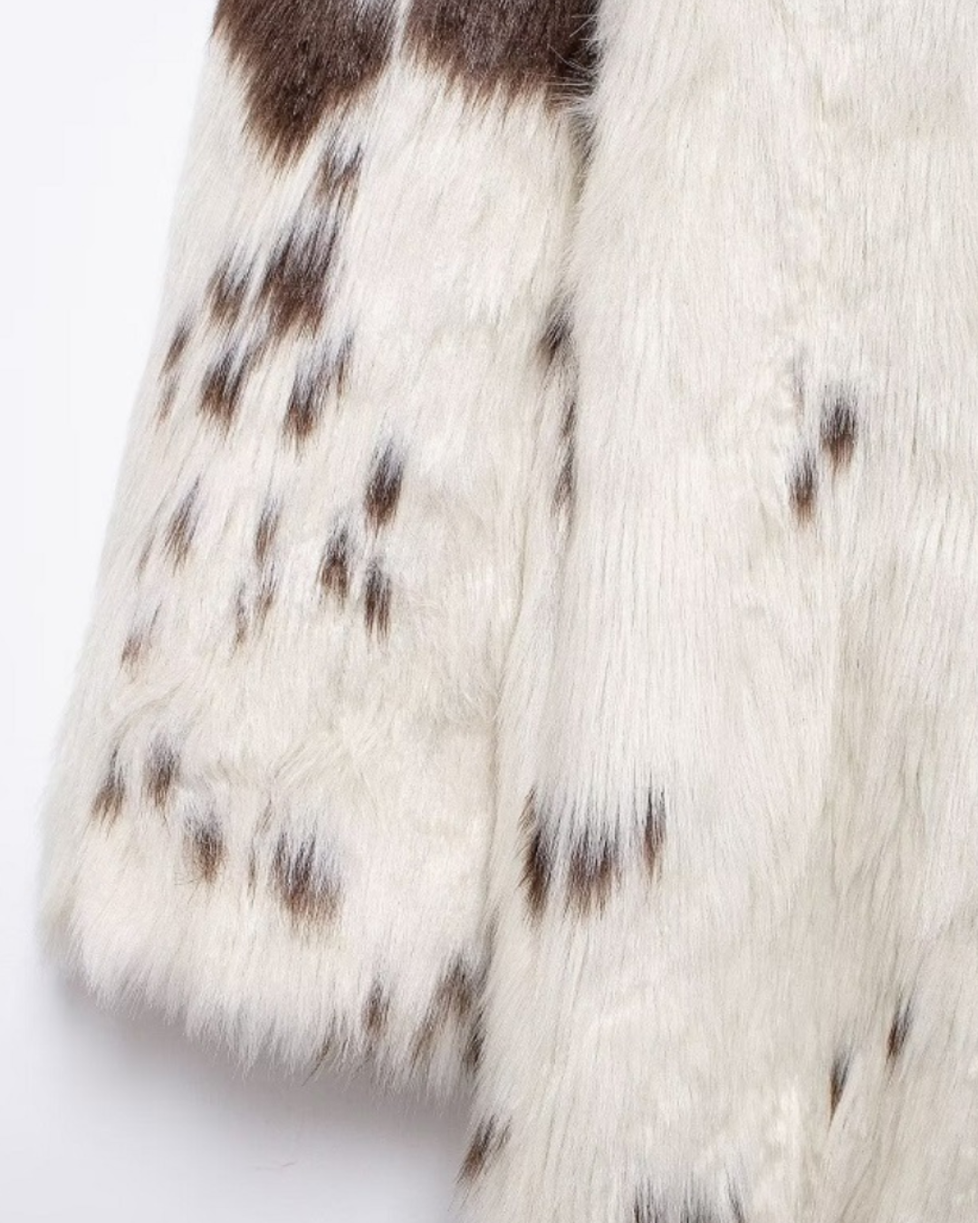 Cow Print Faux Fur Mantel